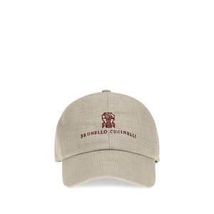 Brunello Cucinelli Beige Silk Cap (Baseball Hat)