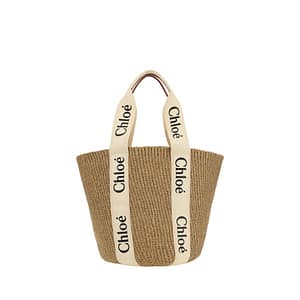 Chloé Beige Raffia Shoulder Bag