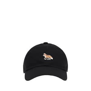 Maison Kitsuné Black Cotton Cap (Baseball Hat)