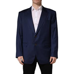 Dolce & Gabbana Blue Single Breasted 2 Button Suit Jacket