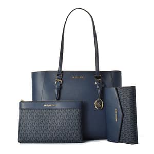 Michael Kors Blue Leather Tote Bag