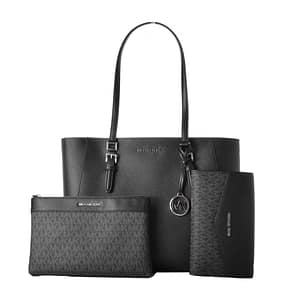 Michael Kors Black Leather Tote Bag