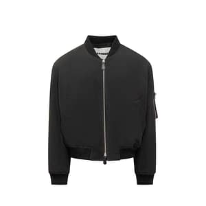 Jil Sander Black Polyester Bomber