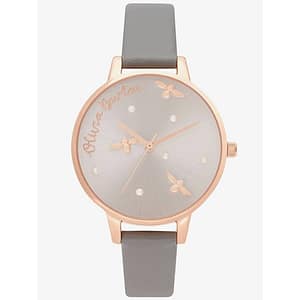 Olivia Burton Gray Artificial Leather Dress Watch
