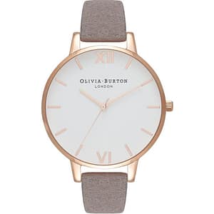 Olivia Burton Gray Artificial Leather Dress Watch