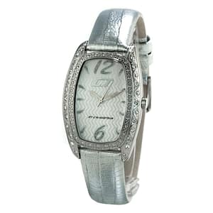 Chronotech Silver Leather Dress Watch