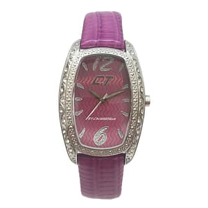 Chronotech Purple Leather Dress Watch