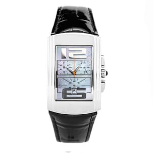 Chronotech Black Leather Dress Watch