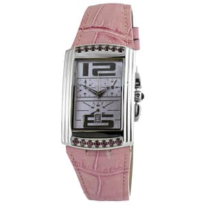 Chronotech Multicolor Leather Dress Watch