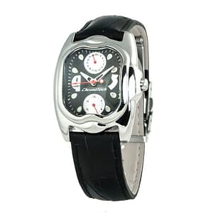 Chronotech Black Leather Dress Watch