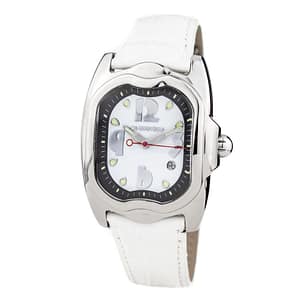 Chronotech White Leather Dress Watch