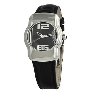 Chronotech Black Leather Dress Watch