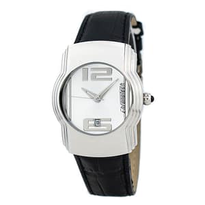 Chronotech Black Leather Dress Watch
