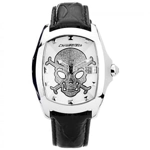 Chronotech Black Leather Dress Watch