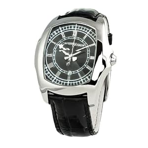 Chronotech Black Leather Dress Watch