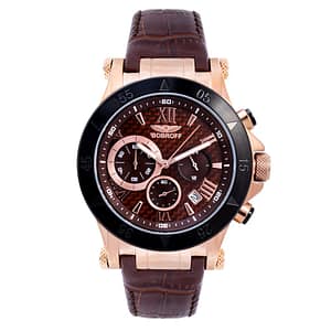 Bobroff Brown Leather Dress Watch