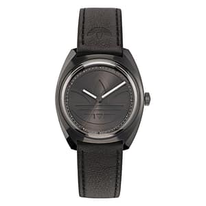 Adidas Black Leather Dress Watch