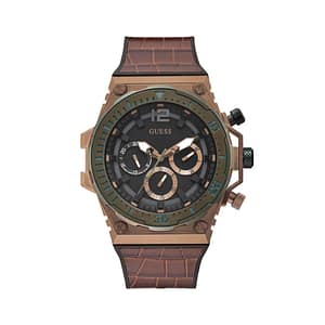 Guess Brown Synthetic Dress Watch