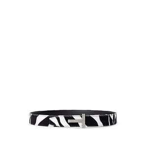 Tom Ford Black And White Leather Regular Belt