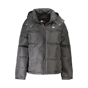 Tommy Hilfiger "Black Polyester Women Jacket with Removable Hood"