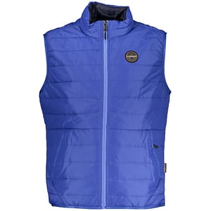 Napapijri Blue Polyester Men's Sleeveless Jacket