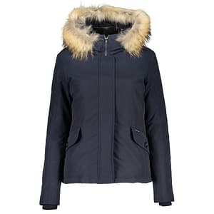 Woolrich Blue Cotton Women's Jacket with Hood