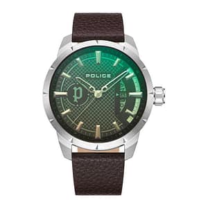 Police Brown Leather Dress Watch