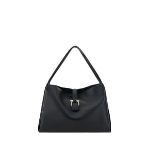 Ferragamo Black Calf Leather Bos Taurus Handbag