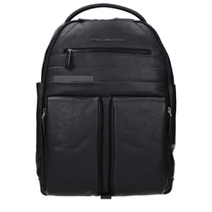Piquadro Black Leather Backpack