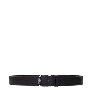 Testoni Black Leather Regular Belt