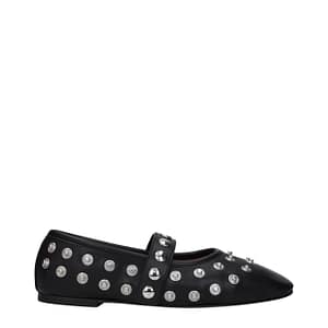 Stella McCartney Black Leather Ballet Flats