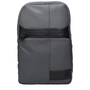 Piquadro Gray Fabric Crossbody Bag