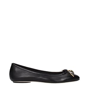 ChloƩ Black Leather Ballet Flats