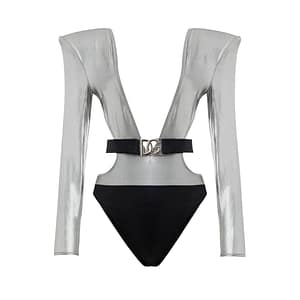 Dolce & Gabbana Gray Viscose One-Piece Swimsuit