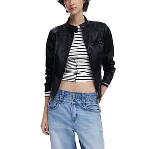 Desigual Black Leather Jacket