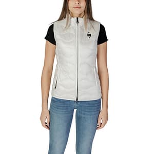 Blauer White Polyamide Sleveless Jacket