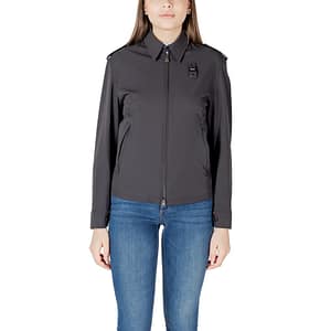 Blauer Black Polyamide Biker Jacket