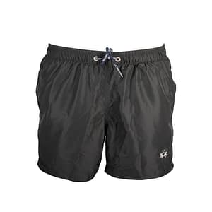 La Martina Black Polyester Men's Swim Trunk