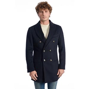 Roberto Pepe Luxury Blue Wool Men Jacket