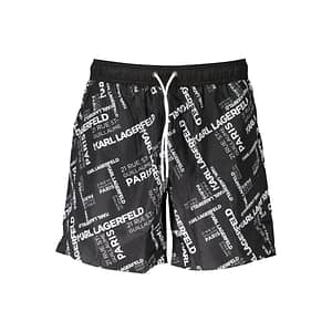 Karl Lagerfeld Black Polyester Men's Swim Trunk