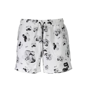 Karl Lagerfeld Bianco Polyester Men's Swim Boxer