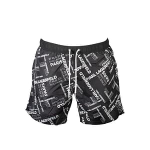 Karl Lagerfeld Black Polyester Men's Swim Boxer