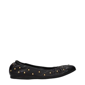 ChloƩ Black Leather Ballet Flats