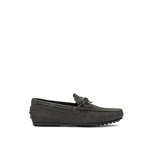 Tod's Gray Nubuc Leather Moccassin