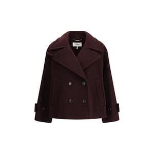 ChloƩ Bordeaux Fleece Wool Coat