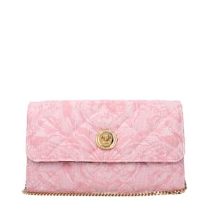 Versace Pink Fabric Clutch Bag