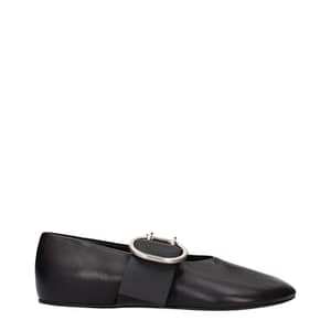 Jil Sander Black Leather Ballet Flats
