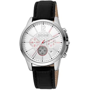 Just Cavalli Black Leather Dress Watch