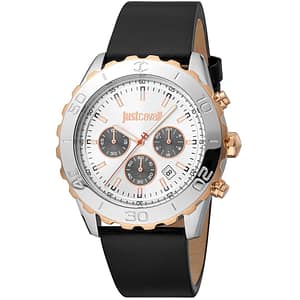 Just Cavalli Black Leather Bracelet Watch
