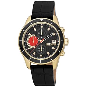 Just Cavalli Black Leather Watch